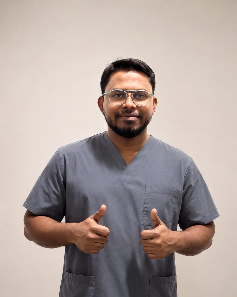 Porträt von Deepak in Dienstkleidung.
